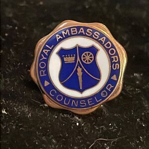 1950s-gold tone & blue enamel Royal Ambassador Counselor lapel/hat pin/tie tack